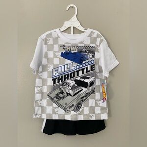 Boys 2-Piece Hot Wheels Outfit Set - White/Black / size 5